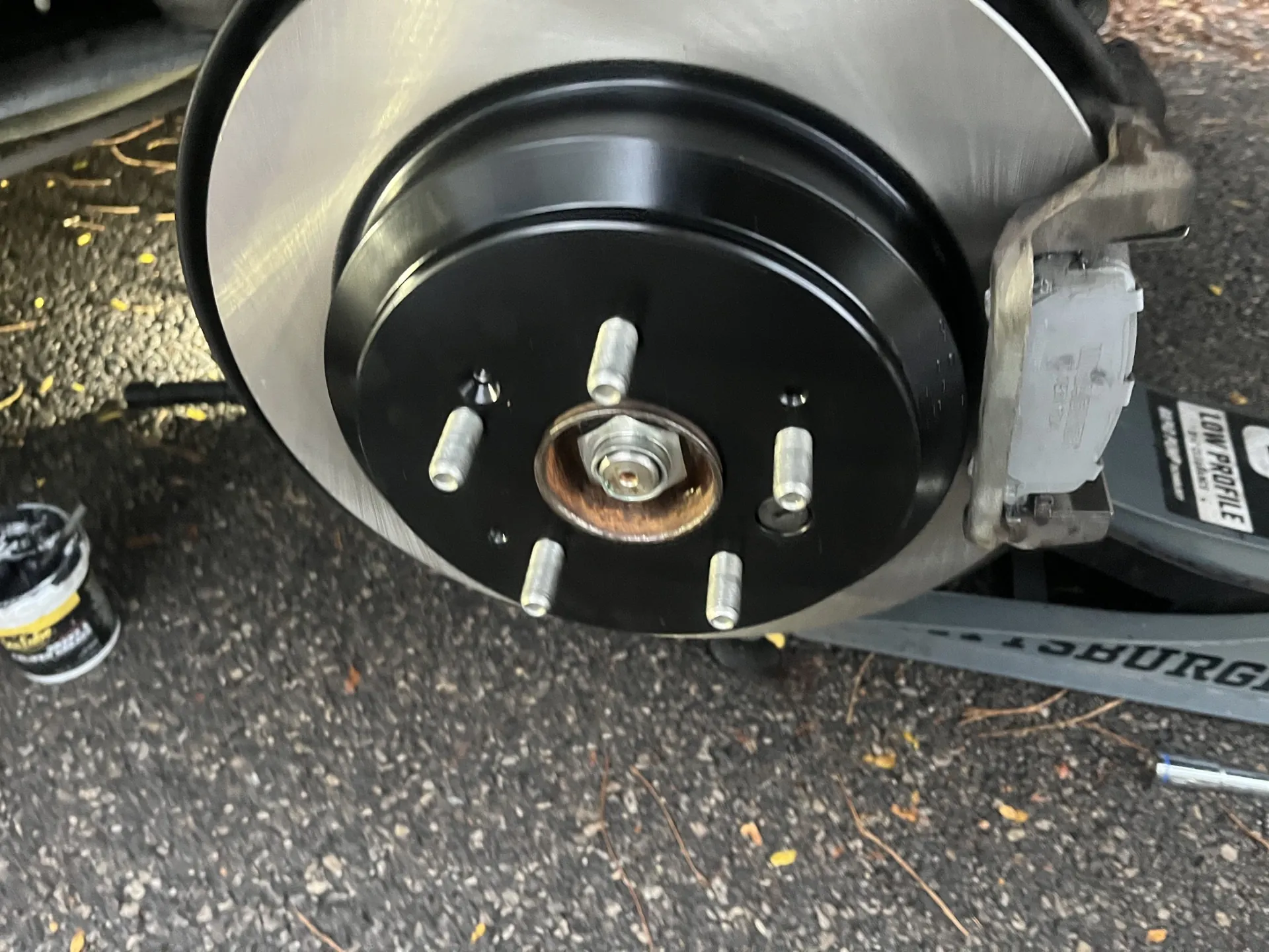 New brake rotor installed during mobile brake service near Columbus, Ohio