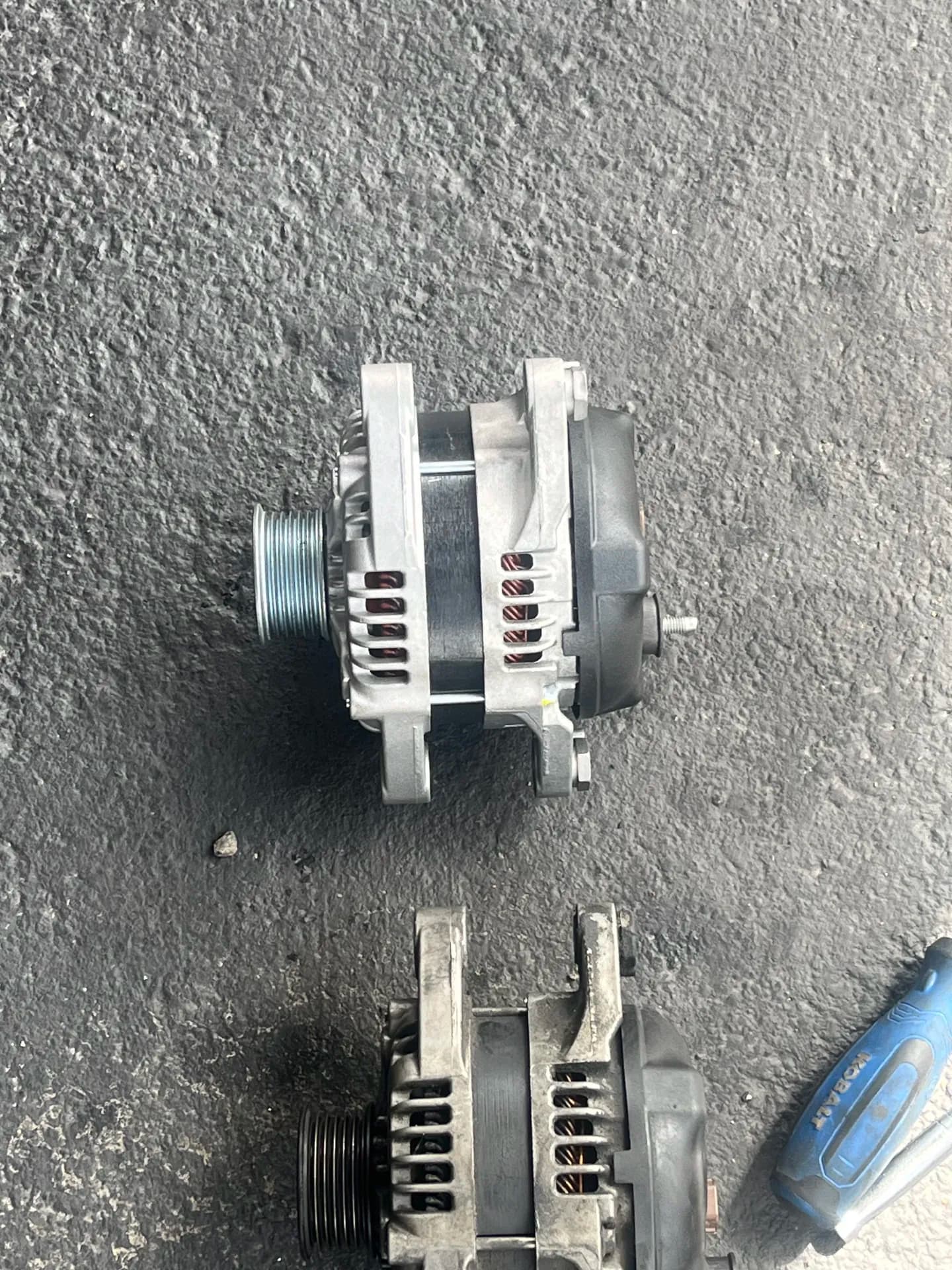 Replacement alternators compared during charging-system service
